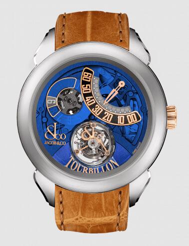 Jacob & Co. PALATIAL FLYING TOURBILLON JUMPING HOURS TITANIUM (BLUE MINERAL CRYSTAL) Watch Replica PT510.24.NS.PB.A Jacob and Co Watch Price